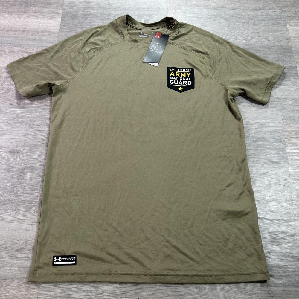 NEW Under Armour Shirt Mens Small Green California Army National Guard Tee‎